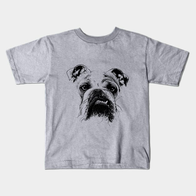 Bulldog T-shirt - English Bulldog lovers Kids T-Shirt by Manutees